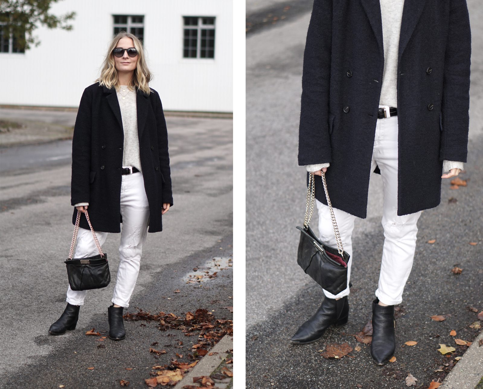 Styling white jeans & winter.